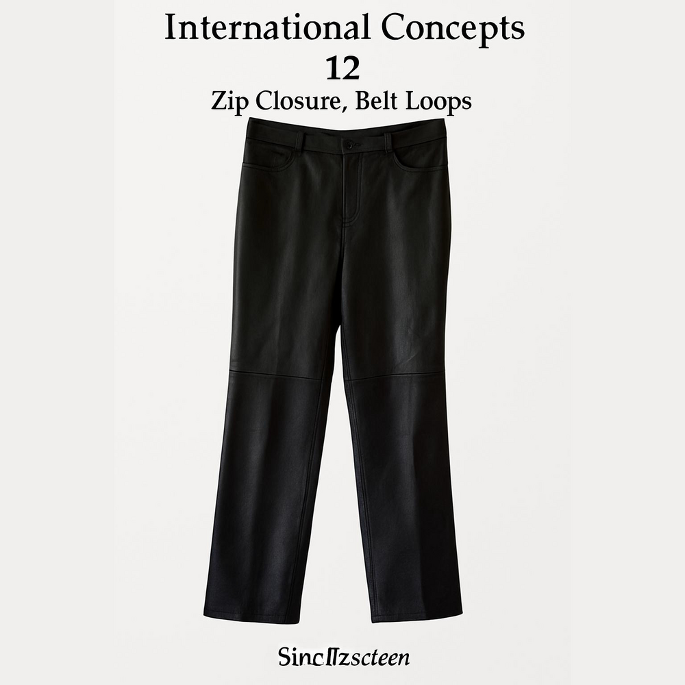 International Concepts size 12 100% Women’s leather pants. Black.Y2K , 1990
